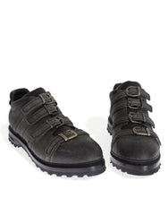 Šedé boty na kotník s popruhem Dolce & Gabbana z kůže - EU39.5/US6.5