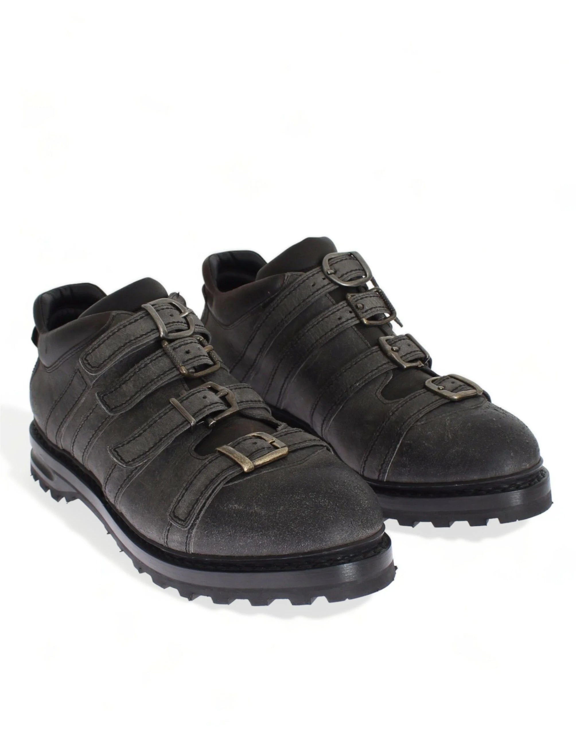 Šedé boty na kotník s popruhem Dolce & Gabbana z kůže - EU39.5/US6.5