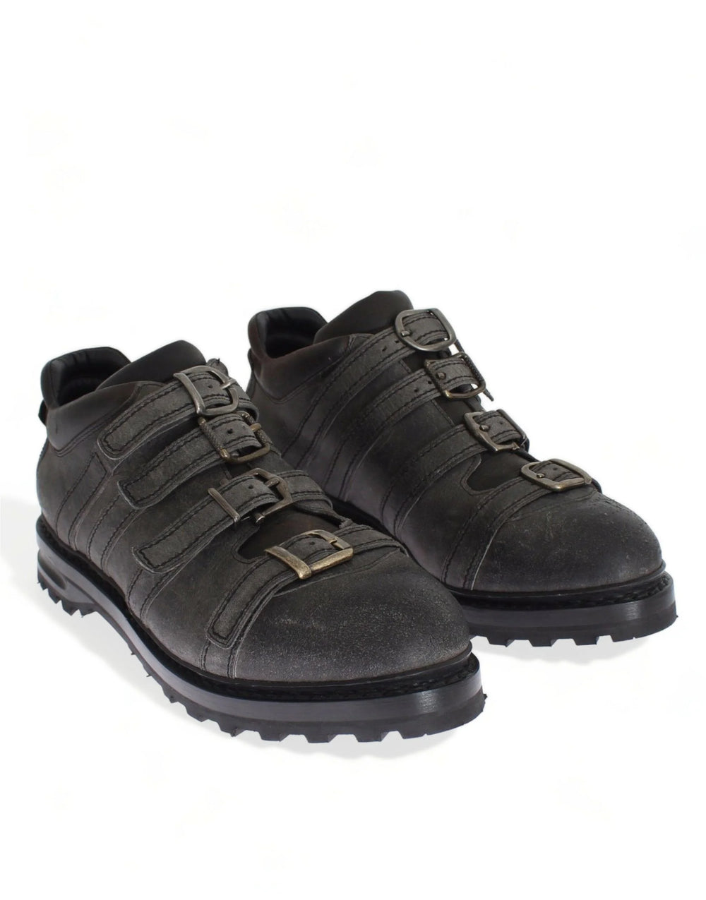 Šedé boty na kotník s popruhem Dolce & Gabbana z kůže - EU39.5/US6.5