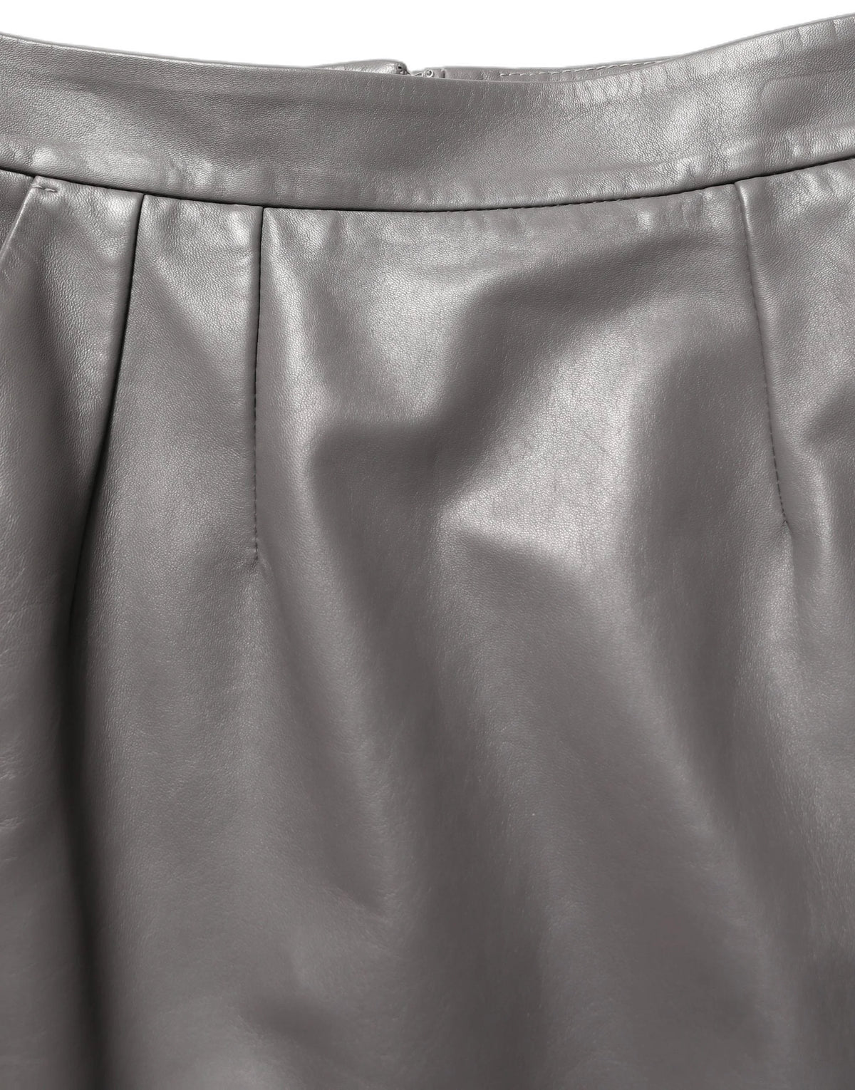 Dolce & Gabbana Gray Leather High Waist Pencil Cut Midi Skirt - IT40|S