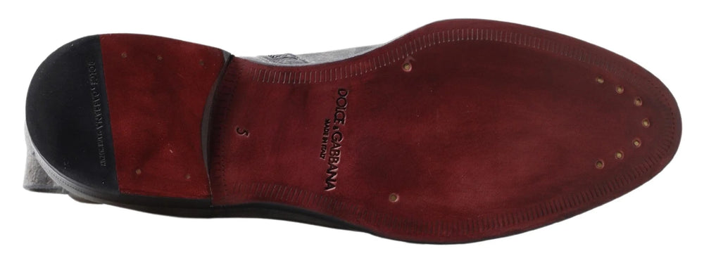 Dolce & Gabbana Gray Leather Men Ankle Boots Shoes - EU39/US6 - Boots