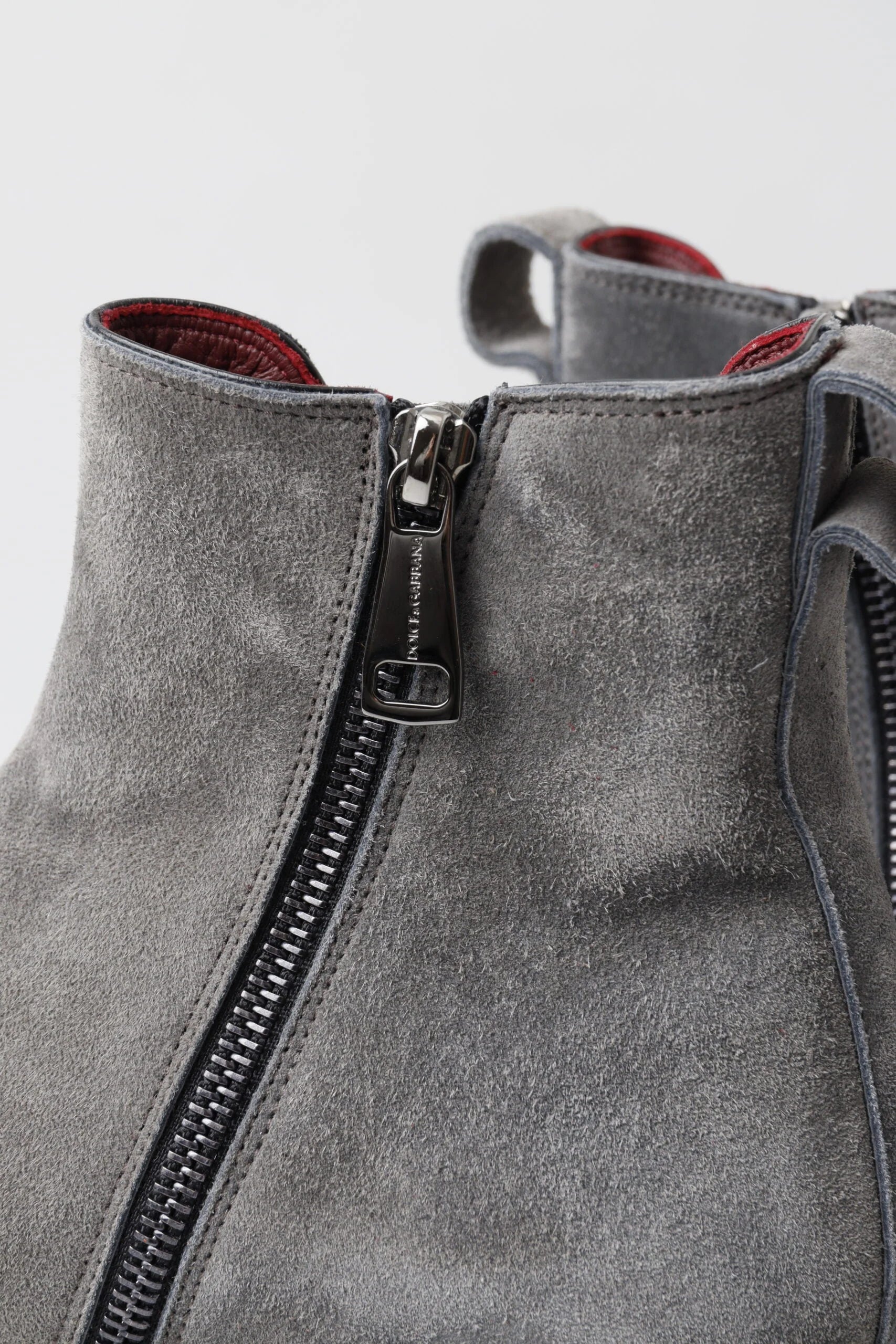 Dolce & Gabbana Gray Leather Men Ankle Boots Shoes - EU39/US6