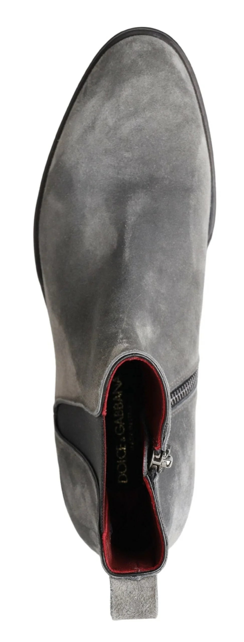 Dolce & Gabbana Gray Leather Men Ankle Boots Shoes - EU39/US6