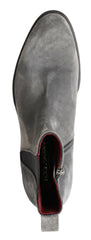 Dolce & Gabbana Gray Leather Men Ankle Boots Shoes - EU39/US6