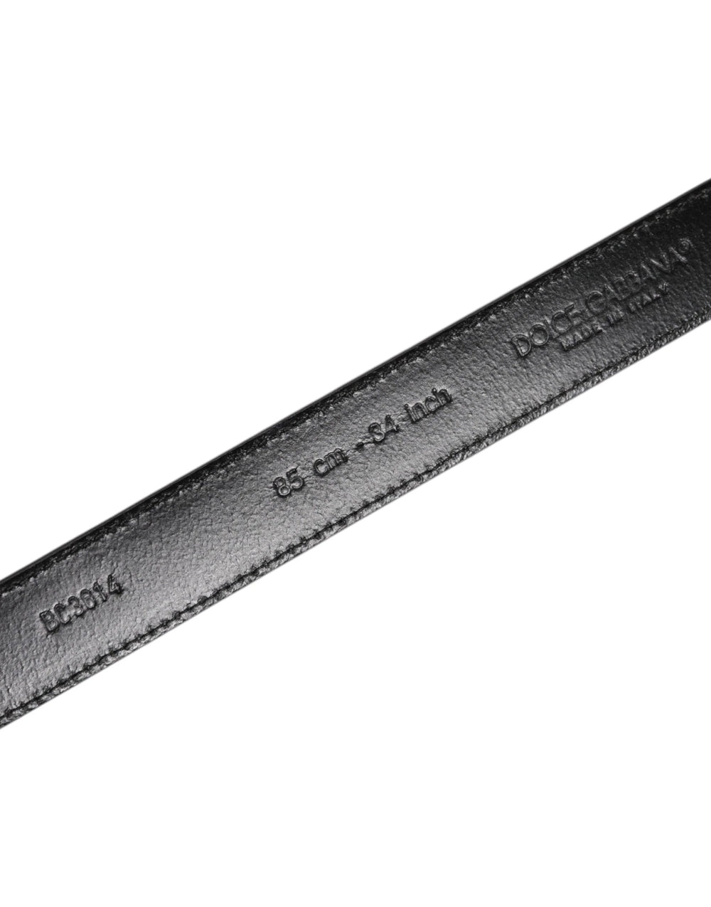 Dolce & Gabbana Gray Leather Silver Tone Metal Buckle Belt - Belts