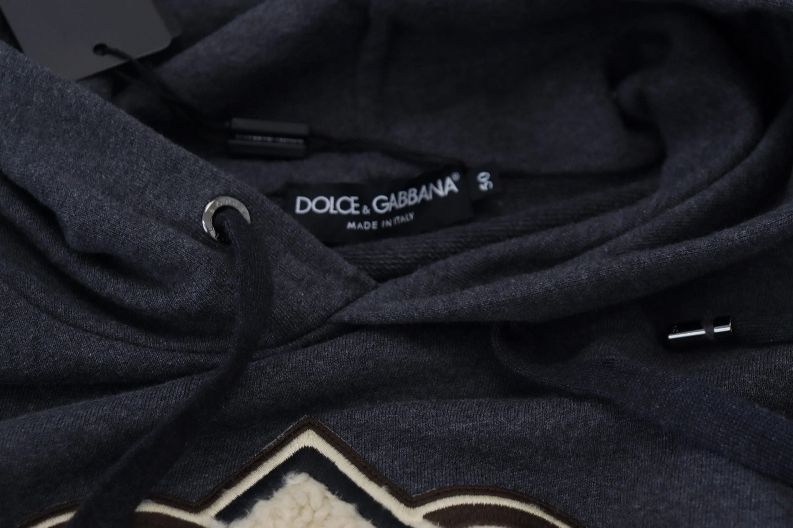 Dolce & Gabbana Gray Logo Cotton Hooded Sweatshirt Sweater - IT50 | L - Hoodies