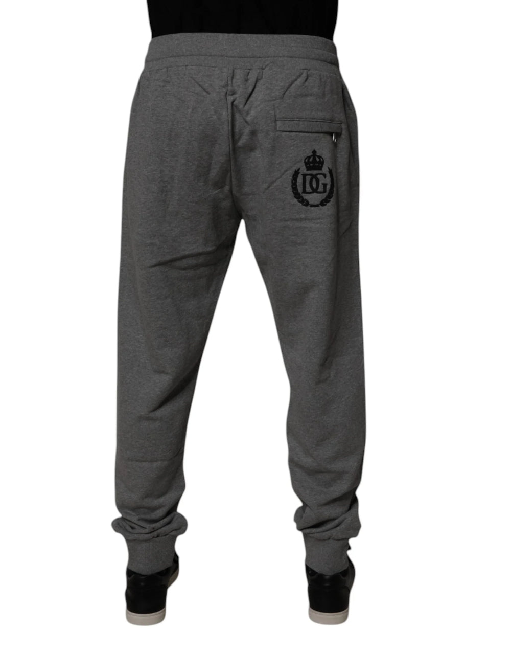 Dolce & Gabbana Gray Logo Cotton Jogger Men Sweatpants Pants - Joggers