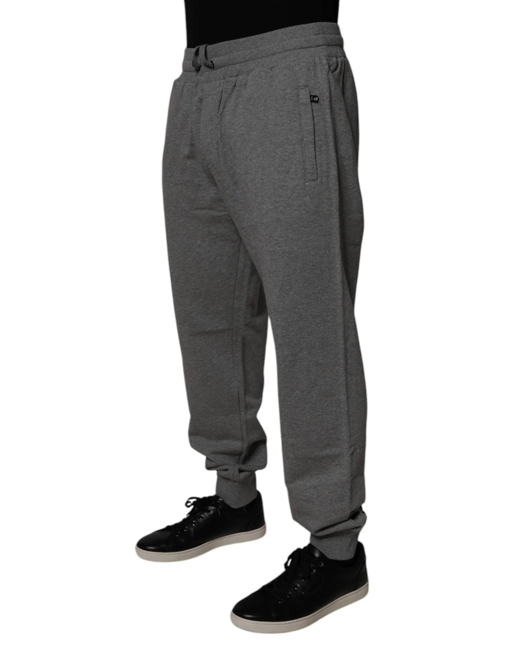Dolce & Gabbana Gray Logo Cotton Jogger Men Sweatpants Pants - Joggers