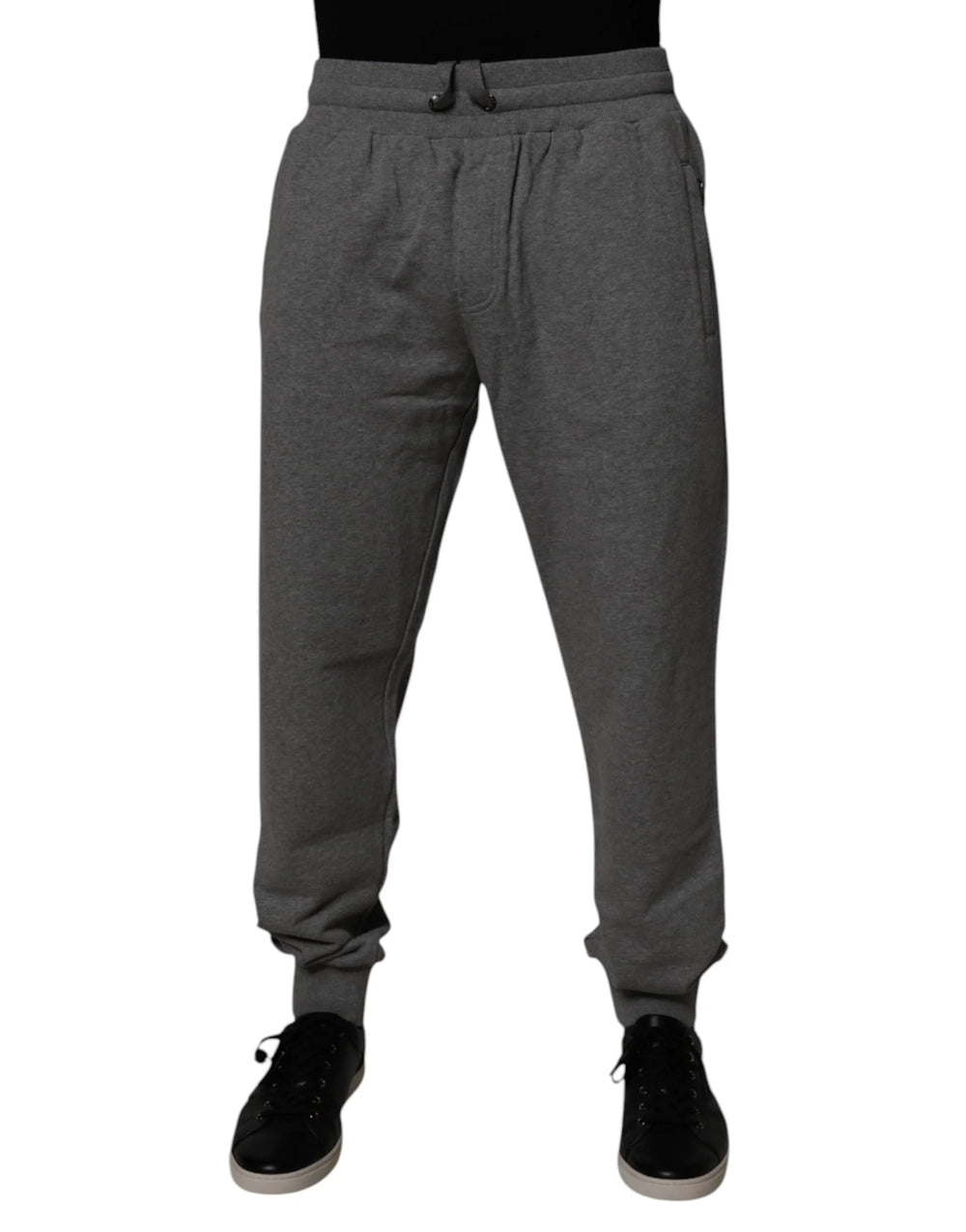Dolce & Gabbana Gray Logo Cotton Jogger Men Sweatpants Pants - Joggers