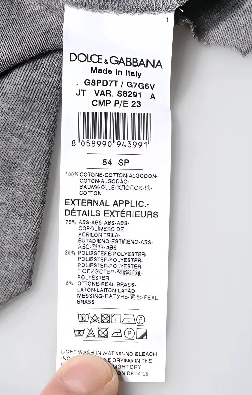 Dolce & Gabbana Gray Logo Crew Neck Short Sleeves T-shirt - IT54 | XL - T-Shirts