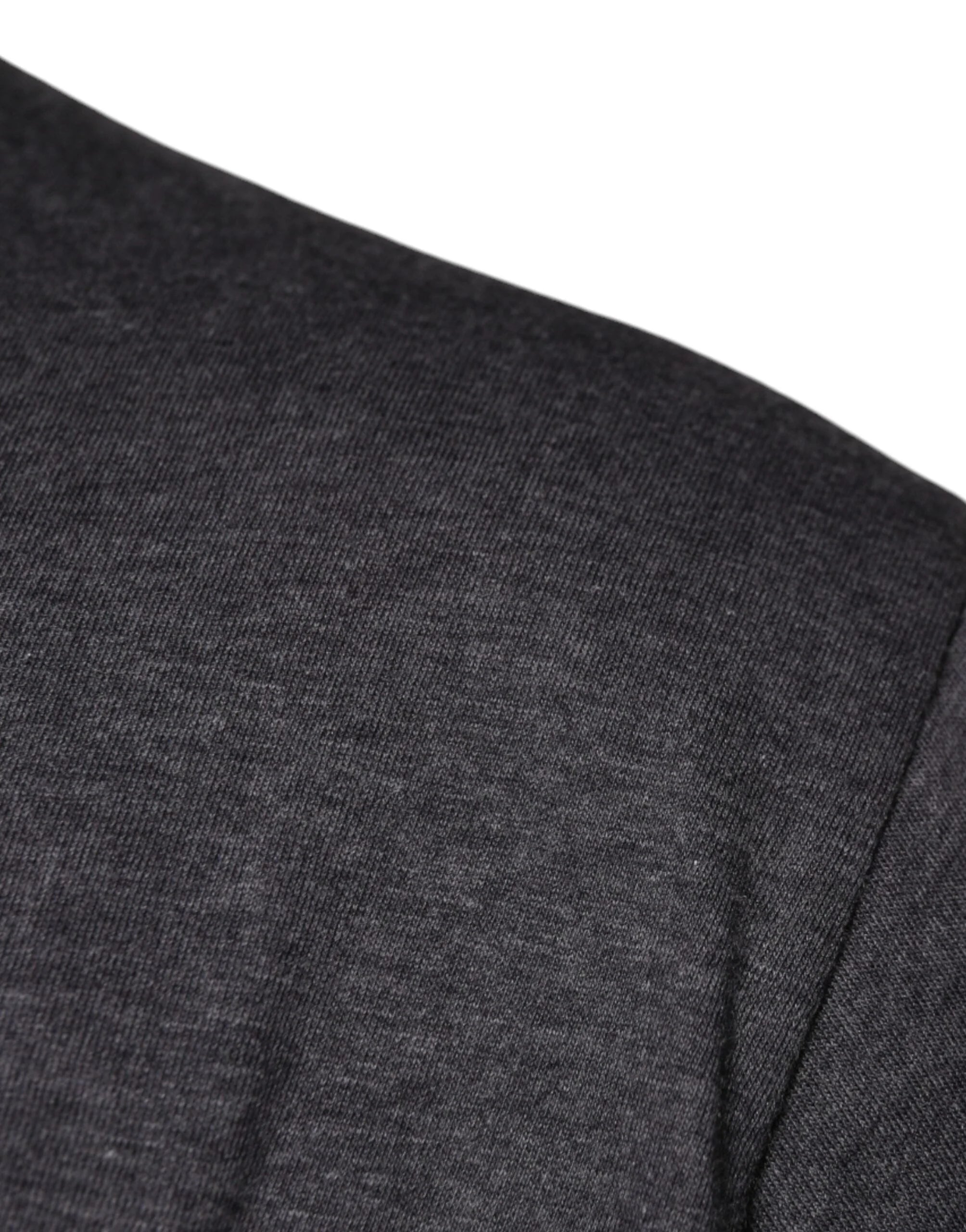 Dolce & Gabbana Gray Logo Patch Cotton Crew Neck T-shirt - IT54 | XL - T-Shirts