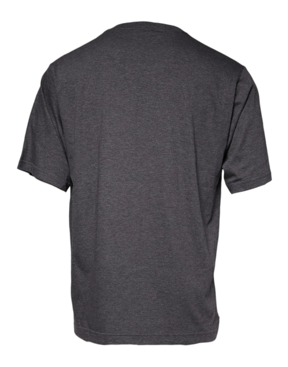 Dolce & Gabbana Gray Logo Patch Cotton Crew Neck T-shirt - IT54 | XL - T-Shirts