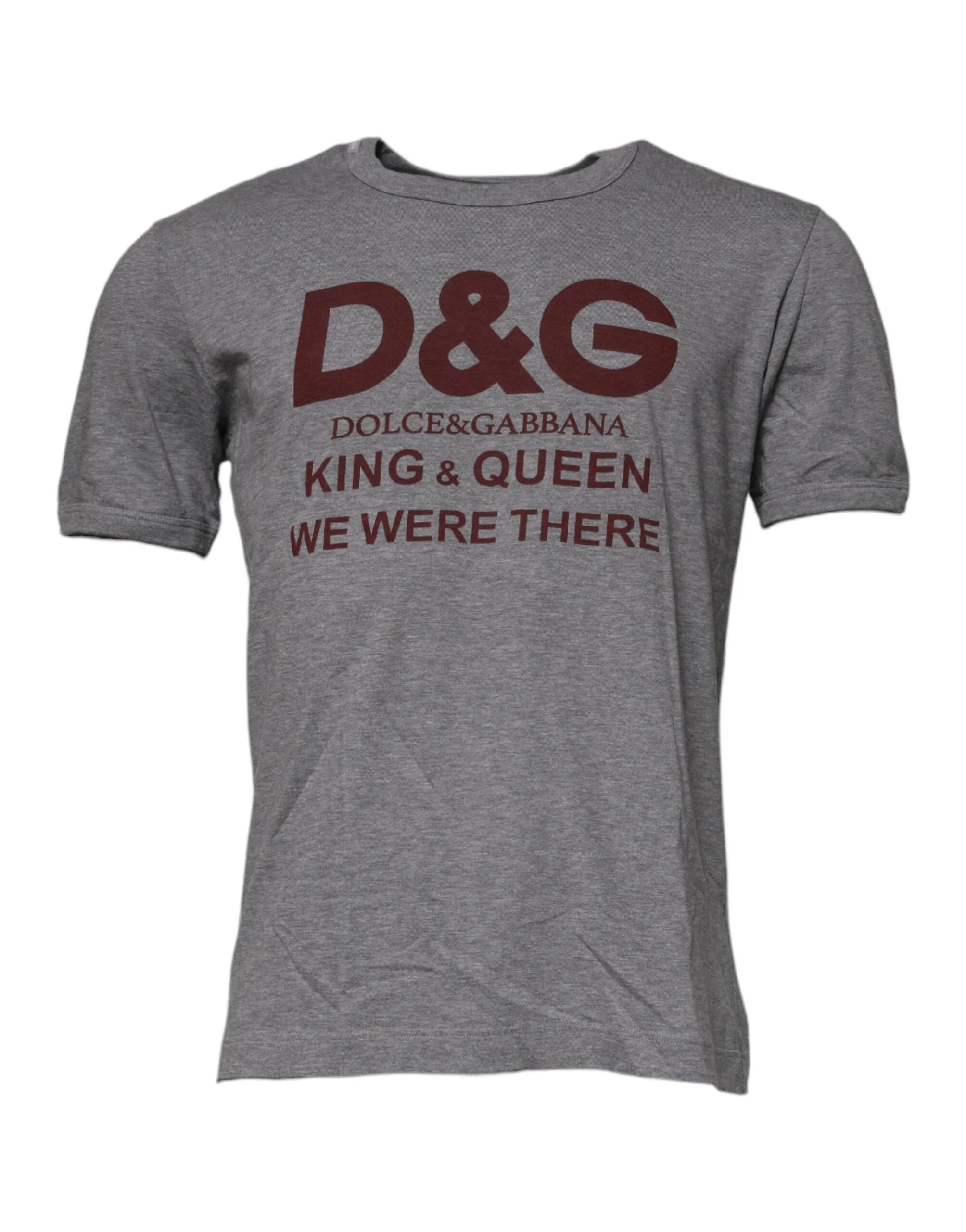 Dolce & Gabbana Gray Logo Print Cotton Crew Neck Men T-shirt - T-Shirts