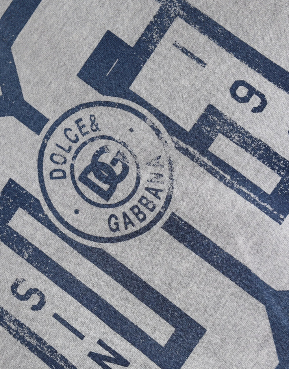 Dolce & Gabbana Gray Logo Print Cotton Crew Neck T-shirt - IT50 | L - T-Shirts