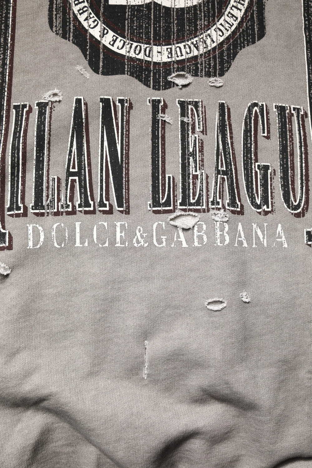 Dolce & Gabbana Gray Logo Print Crew Neck Pullover Sweater - IT48 | M - Sweaters
