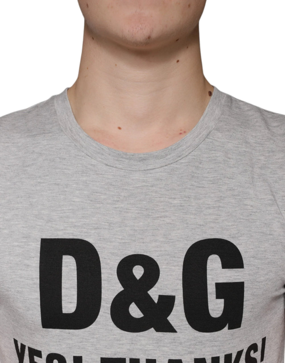 Dolce & Gabbana Gray Logo Print Crewneck Short Sleeve T-shirt - IT44 | XS - T-Shirts