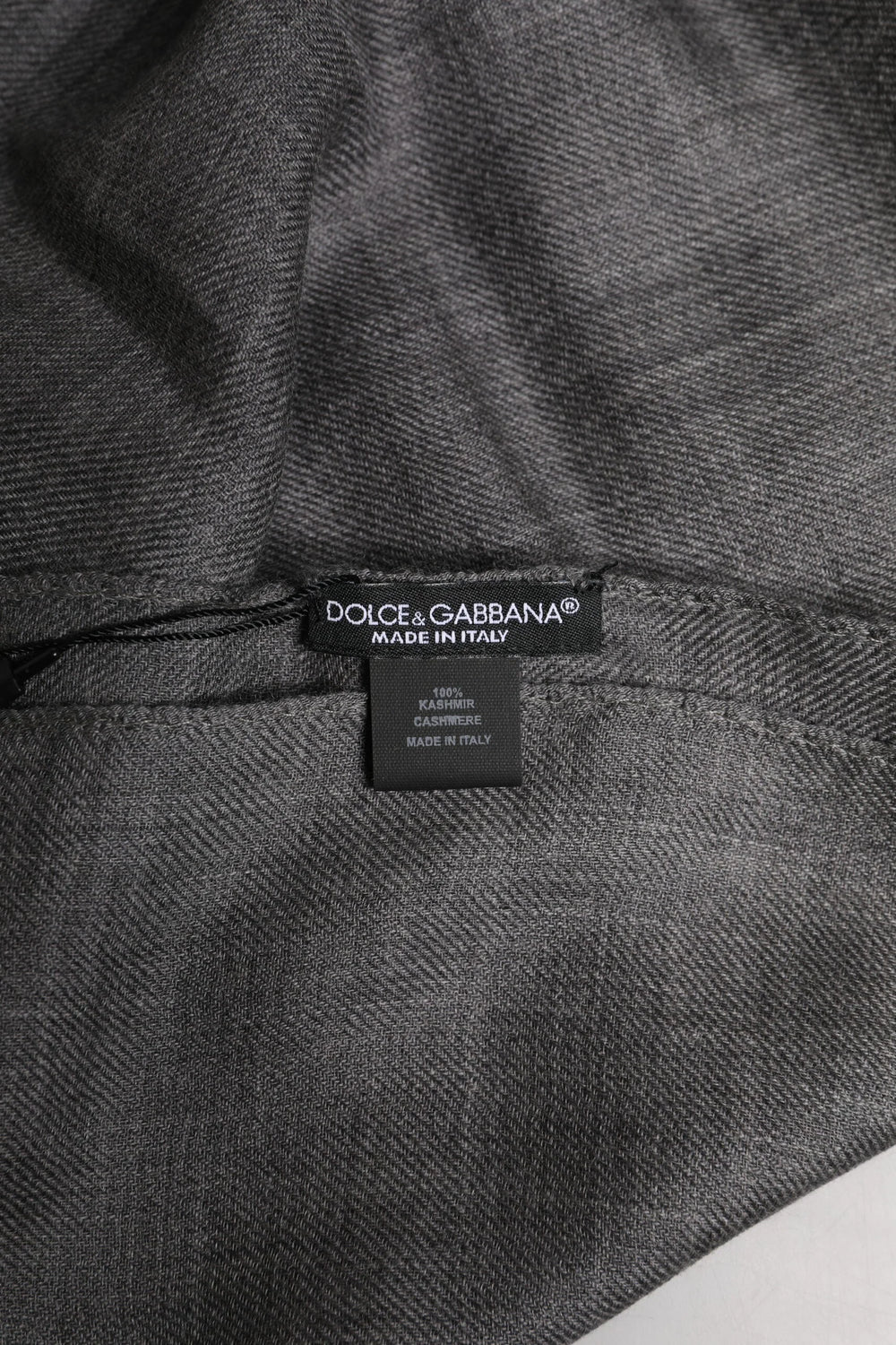 Eșarfă din bumbac gri cu imprimeu logo Dolce & Gabbana