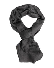 Dolce & Gabbana Gray Logo Print Neck Warmer Wrap Shawl Scarf - Scarves & Shawls