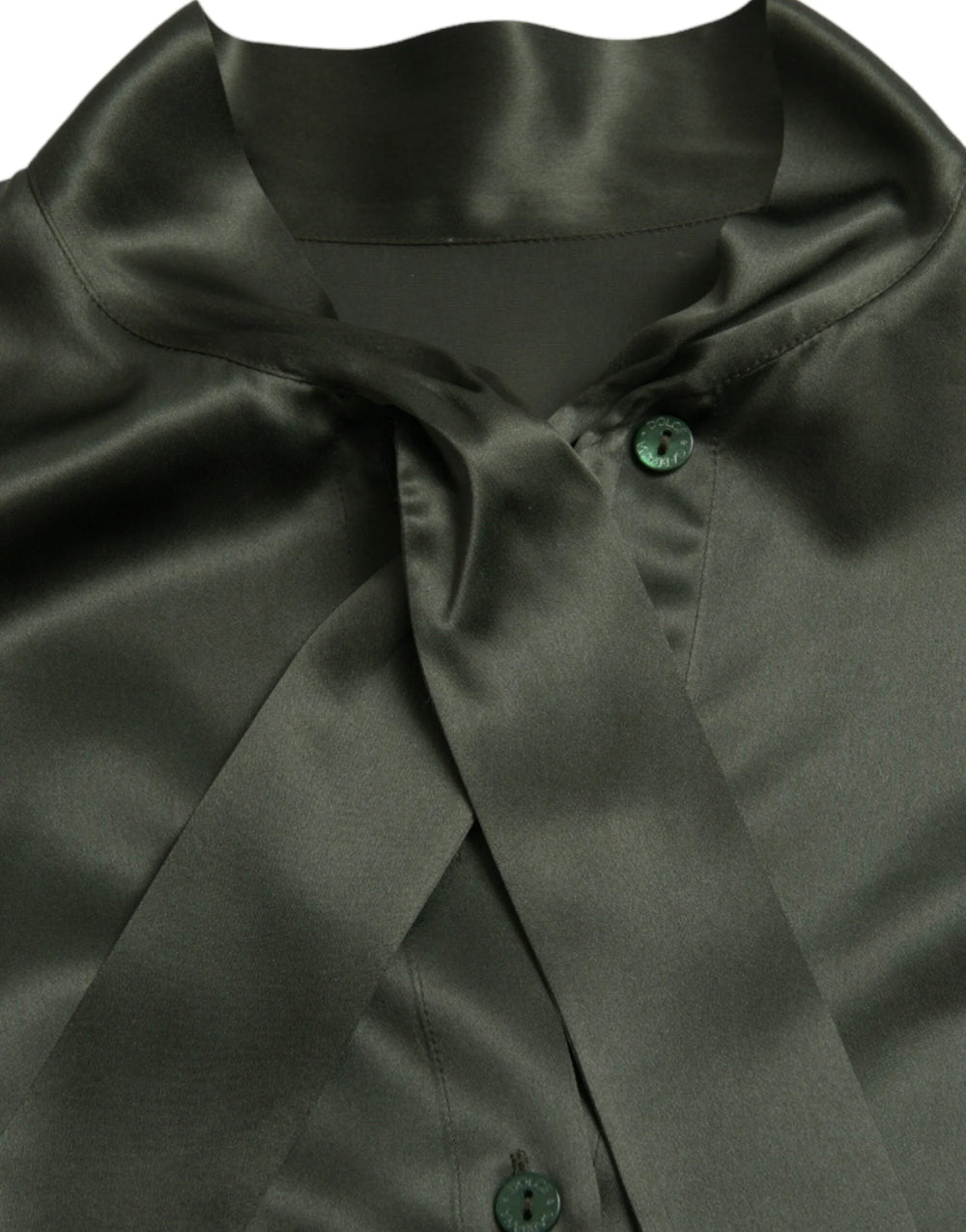 Dolce & Gabbana Gray Long Sleeves Ascot Collar Blouse Top - IT44 | L - Blouses