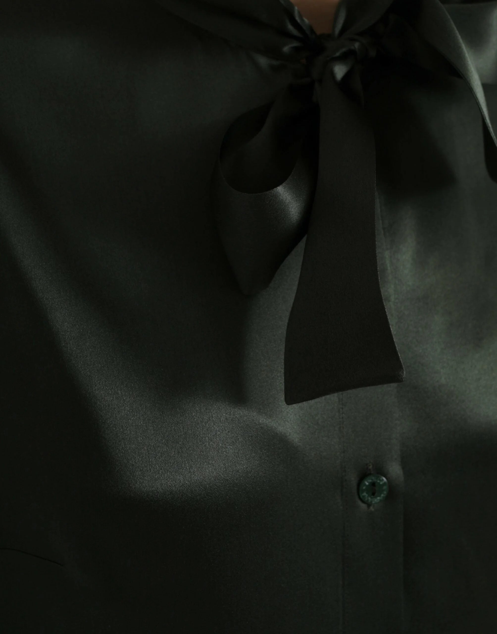 Dolce & Gabbana Gray Long Sleeves Ascot Collar Blouse Top - IT44 | L - Blouses