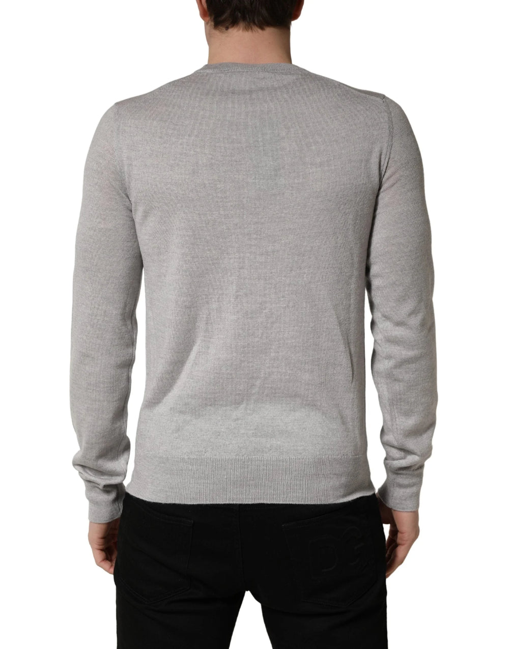 Dolce & Gabbana Gray Long Sleeves Crew Neck Pullover Sweater - IT46 | S