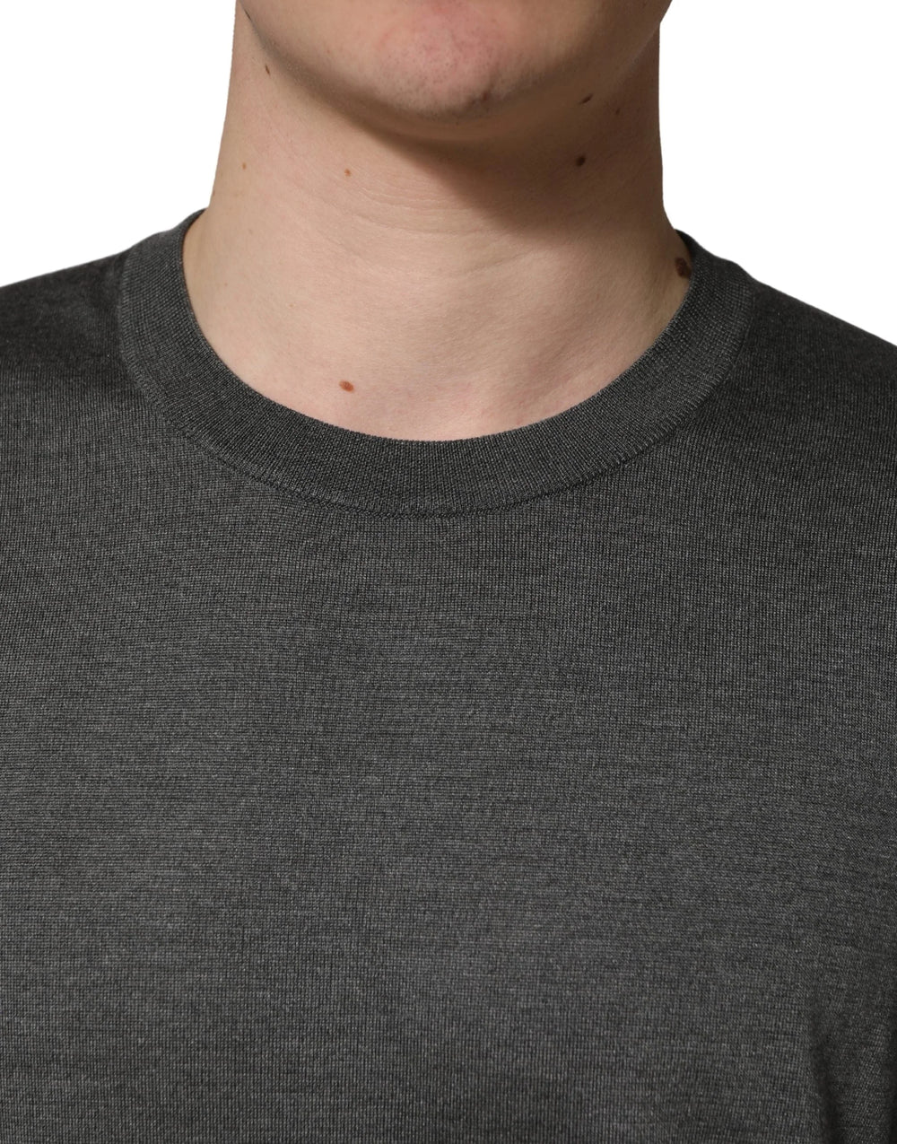 Dolce & Gabbana Gray Long Sleeves Crew Neck Pullover Sweater - IT52 | XL