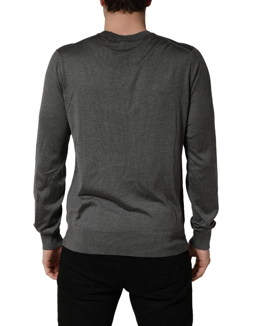 Dolce & Gabbana Gray Long Sleeves Crew Neck Pullover Sweater - IT52 | XL
