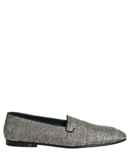 Dolce & Gabbana Gray Lurex Glitter Men Dress Loafers Shoes - EU44/US11