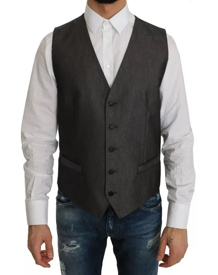 Dolce & Gabbana Gray MARTINI 2 Piece Vest Coat Blazer - IT50 | L - Sport Jackets