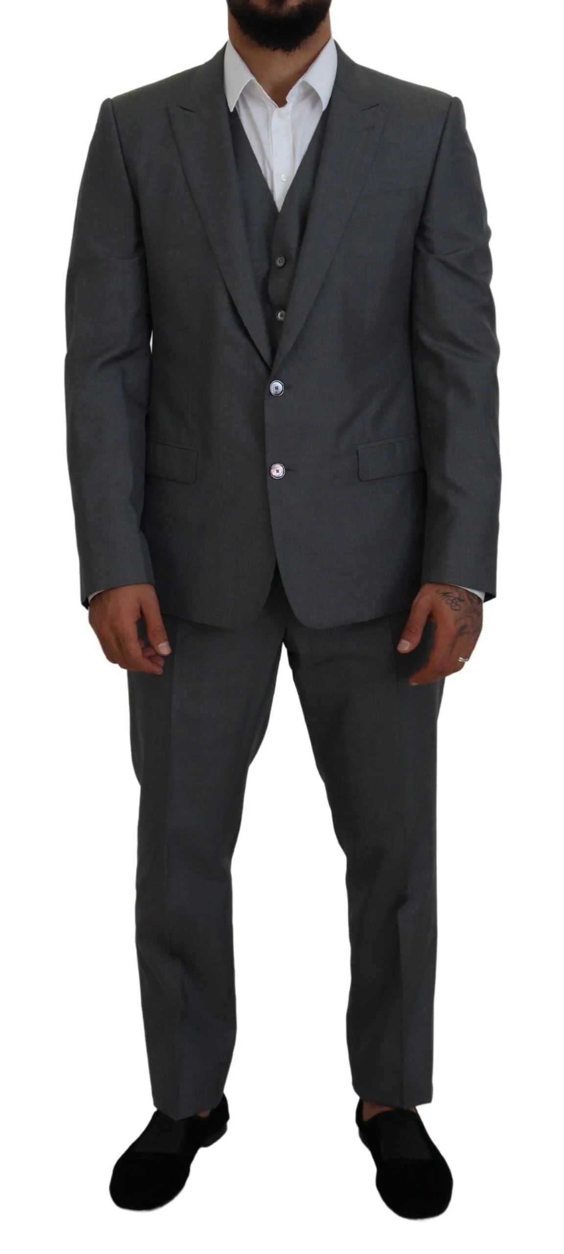 Dolce & Gabbana Gray MARTINI 3 Piece Slim Fit Suit - Suits