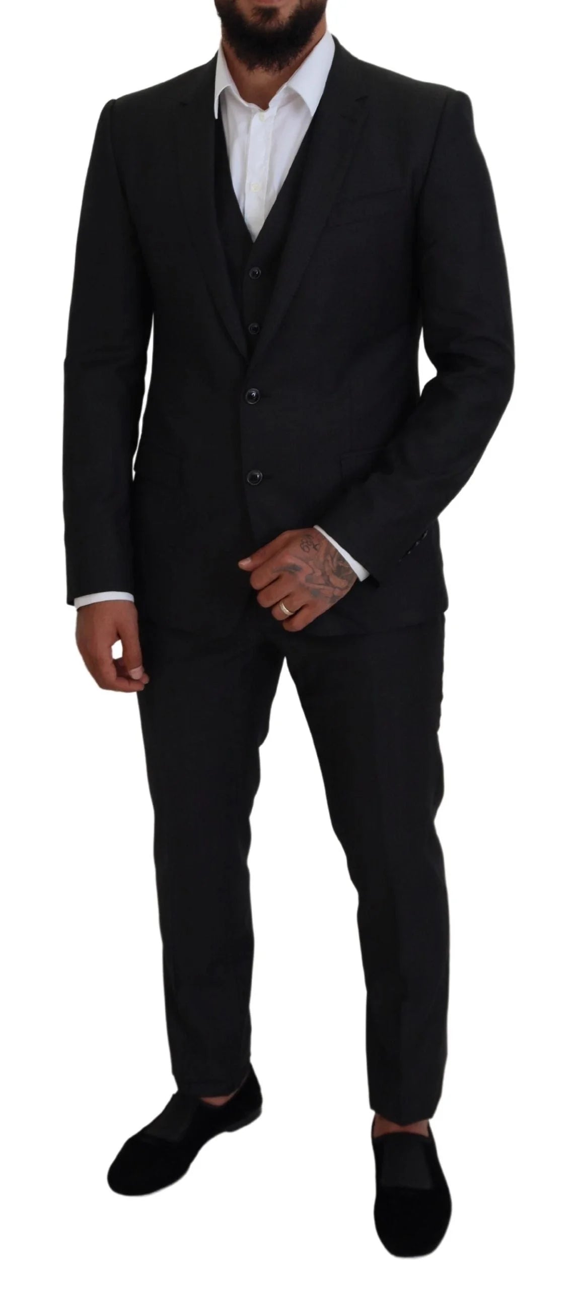 Dolce & Gabbana Gray MARTINI 3 Piece Slim Fit Suit - Suits
