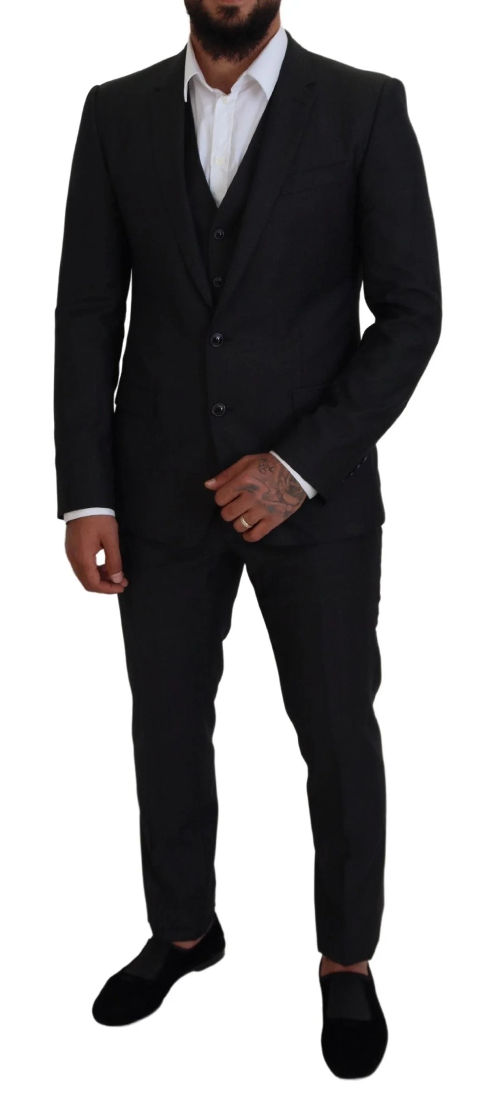 Dolce & Gabbana Gray MARTINI 3 Piece Slim Fit Suit - Suits