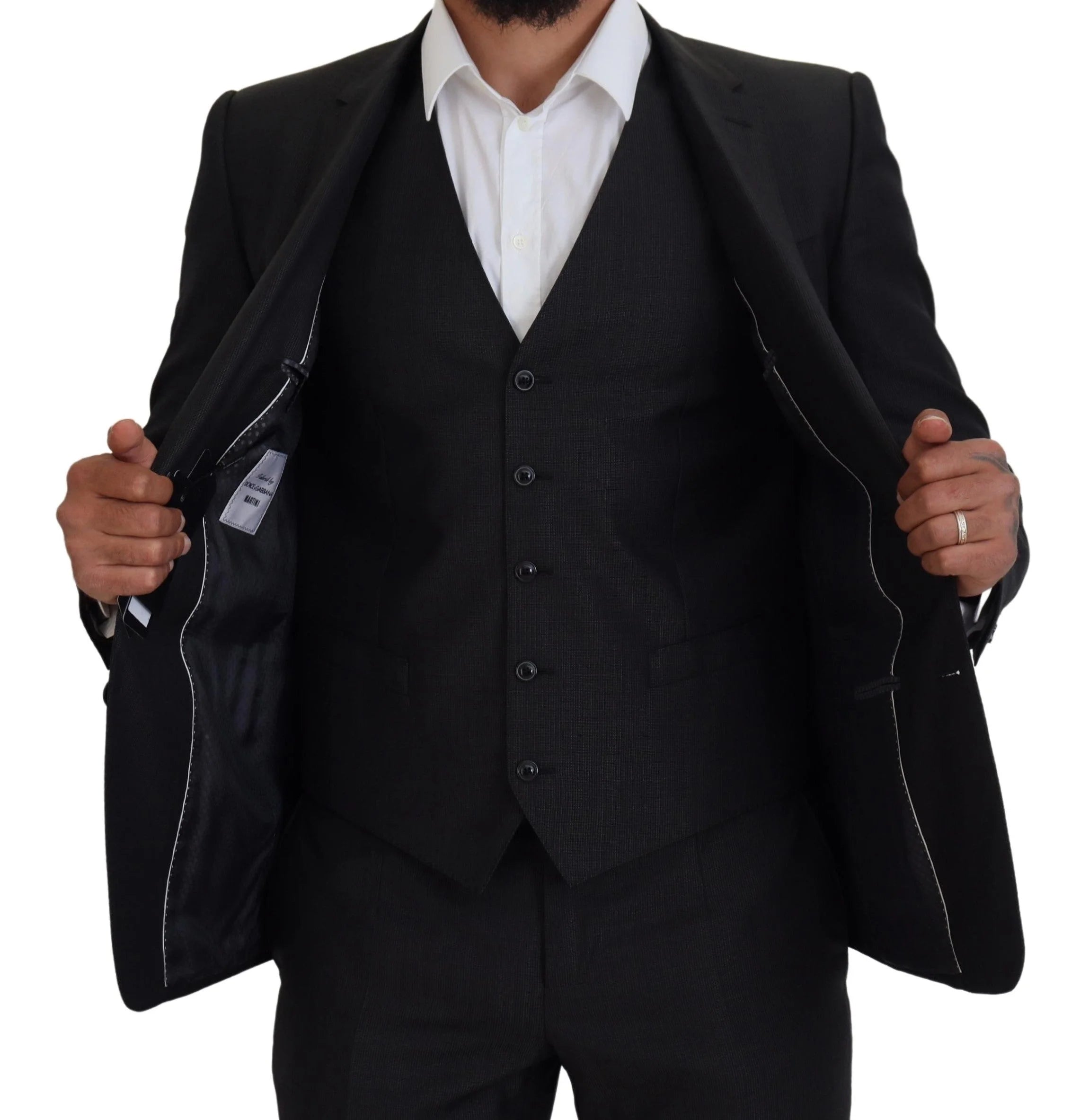 Dolce & Gabbana Gray MARTINI 3 Piece Slim Fit Suit - Suits