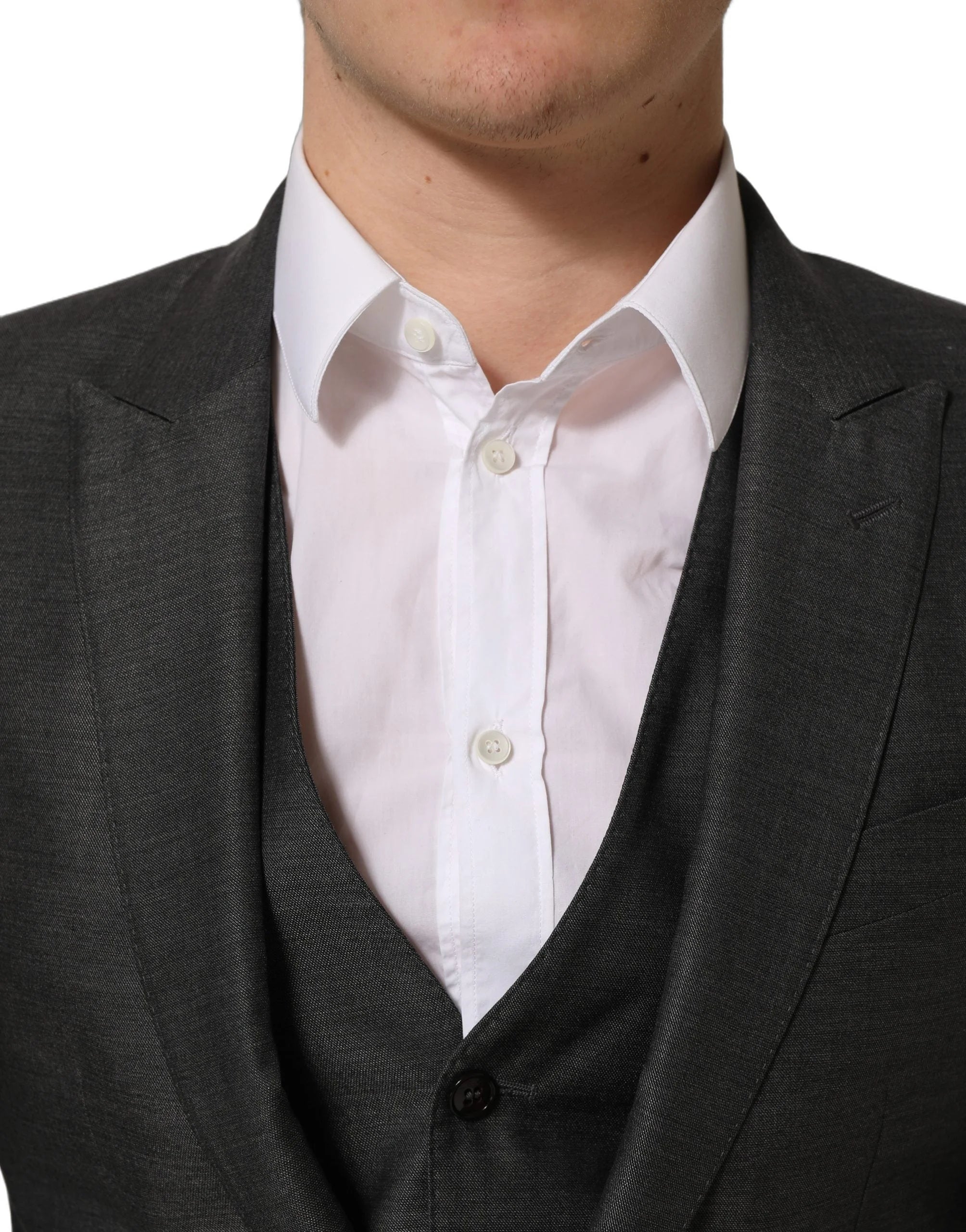 Dolce & Gabbana Gray MARTINI Slim Fit Formal 3 Piece Suit - IT46 | S