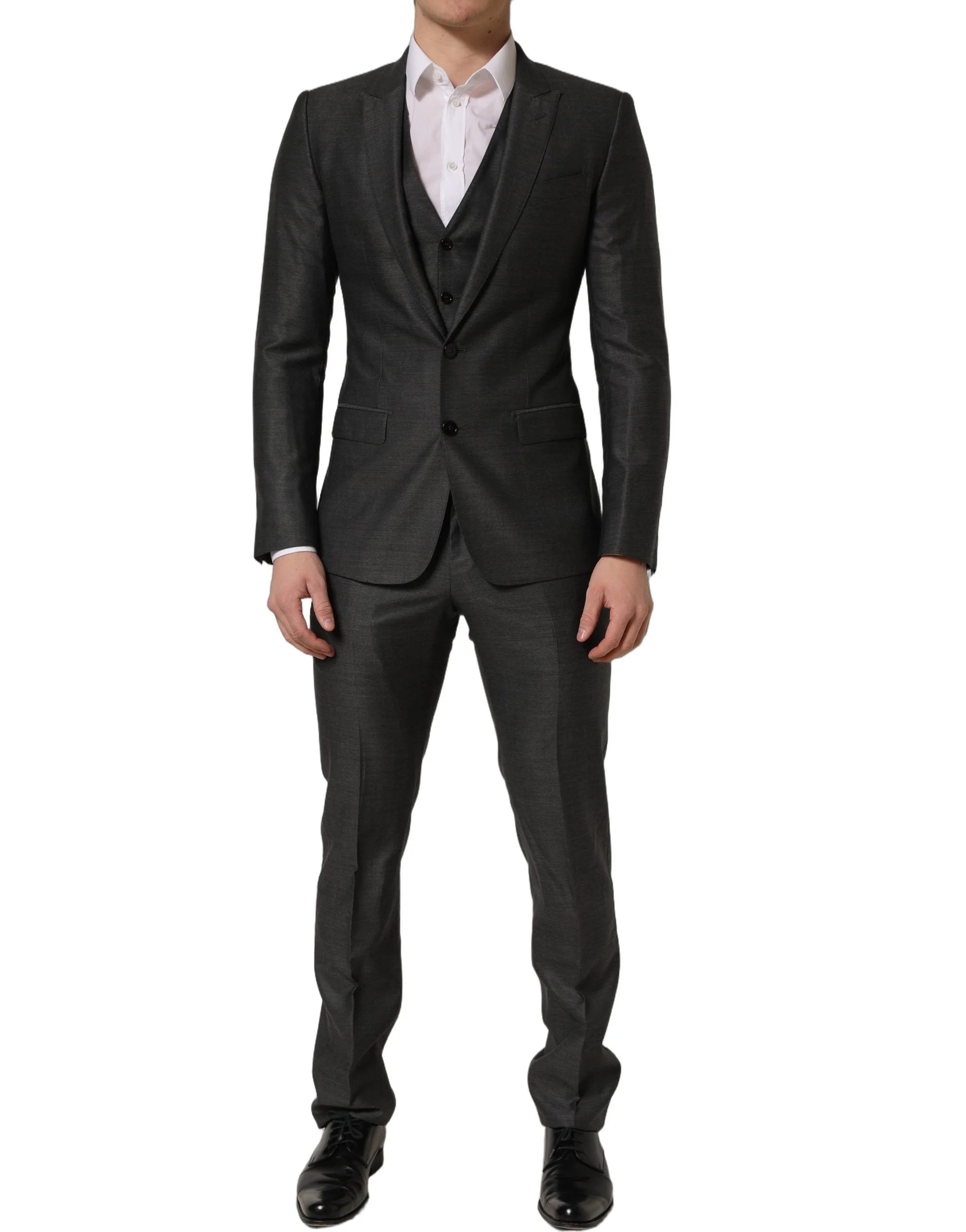 Dolce & Gabbana Gray MARTINI Slim Fit Formal 3 Piece Suit - IT46 | S