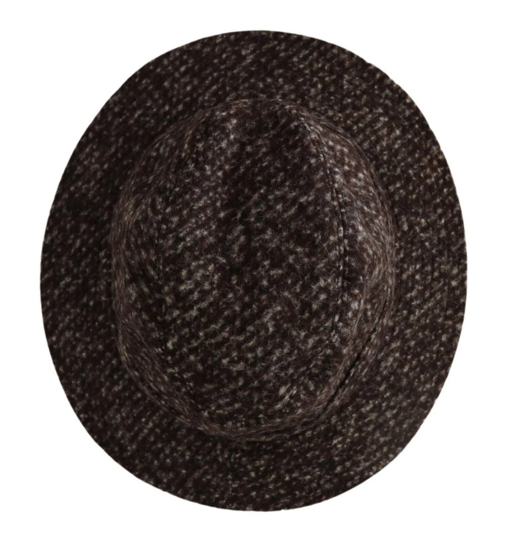 Dolce & Gabbana Gray Melange Blended Textured Tweed Hat - Fedoras