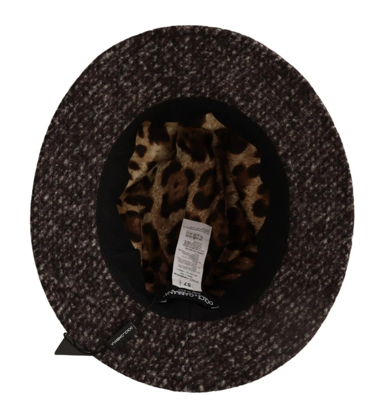 Dolce & Gabbana Gray Melange Blended Textured Tweed Hat - Fedoras