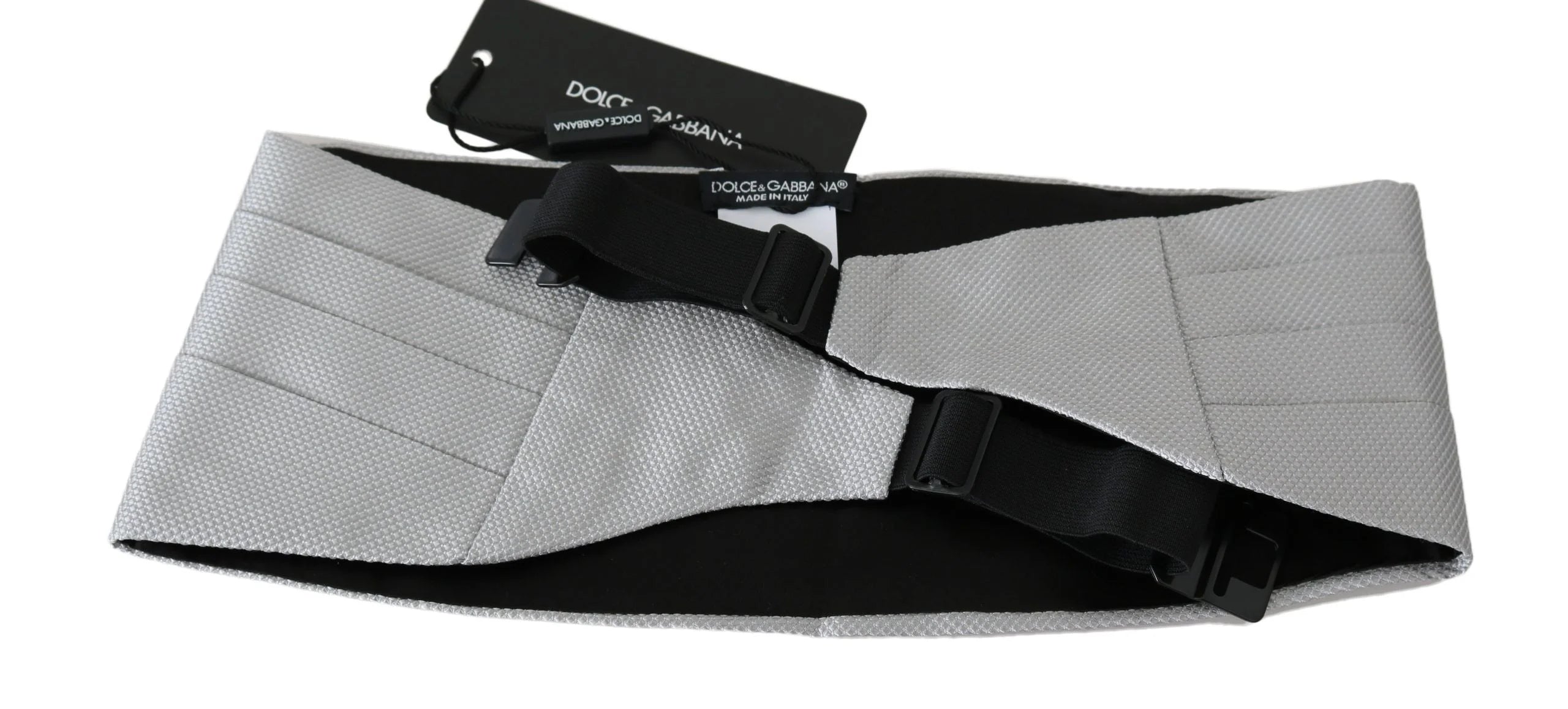 Dolce & Gabbana Gray Men Waist Belt 100% Silk Cummerbund - IT48 | M - Suspenders
