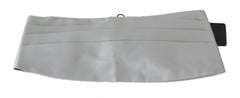 Dolce & Gabbana Gray Men Waist Belt 100% Silk Cummerbund - IT48 | M - Suspenders