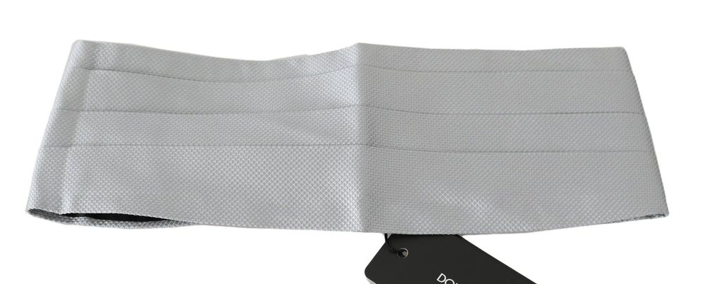 Dolce & Gabbana Gray Men Waist Belt 100% Silk Cummerbund - Suspenders