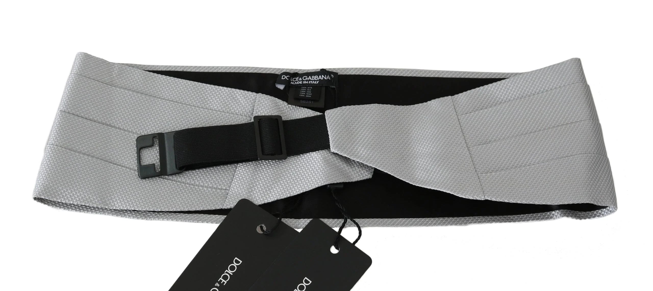 Dolce & Gabbana Gray Men Waist Belt 100% Silk Cummerbund - Suspenders