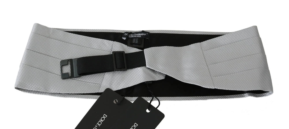 Dolce & Gabbana Gray Men Waist Belt 100% Silk Cummerbund - Suspenders