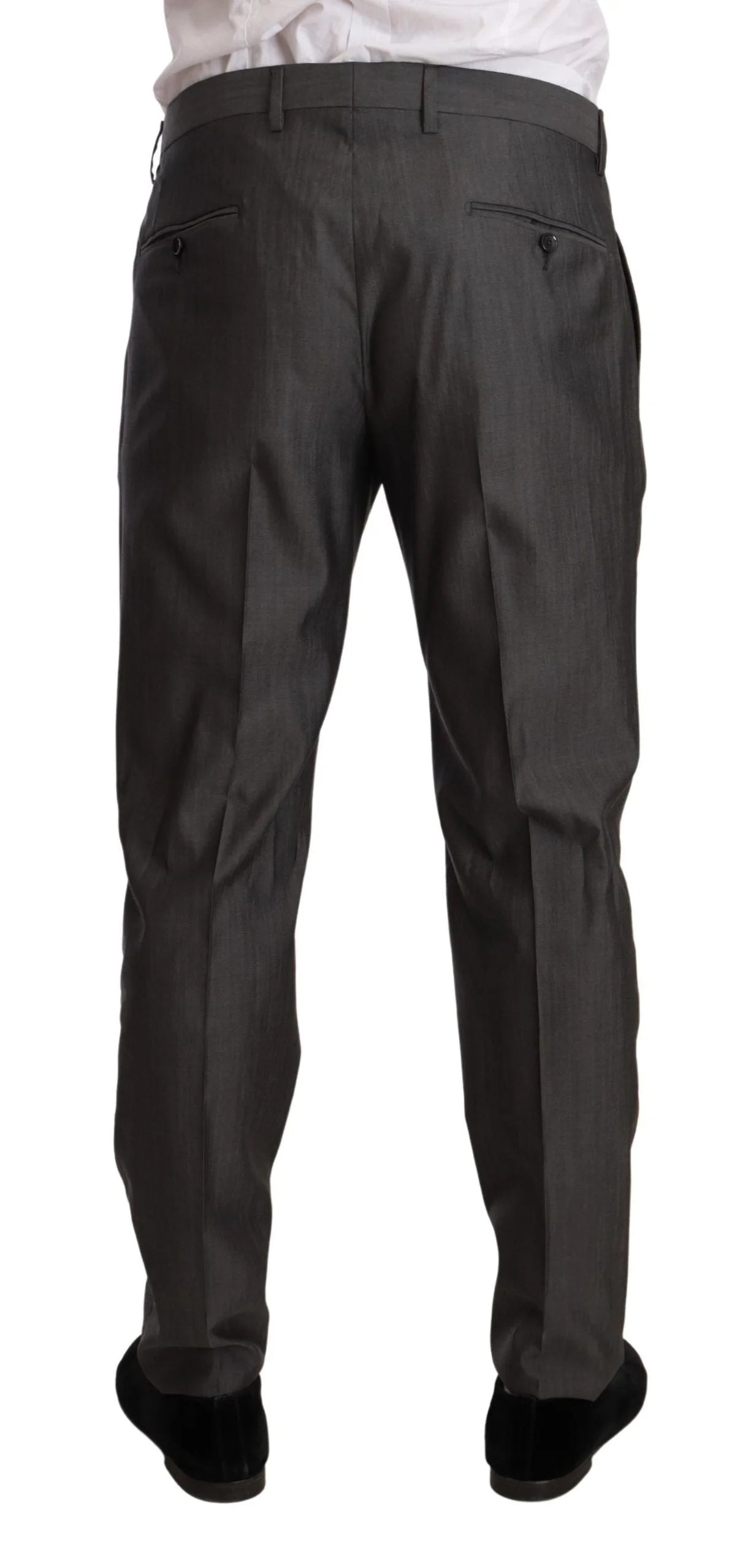 Dolce & Gabbana Gray Metallic MARTINI Slim Fit Set Suit - Pant Suits