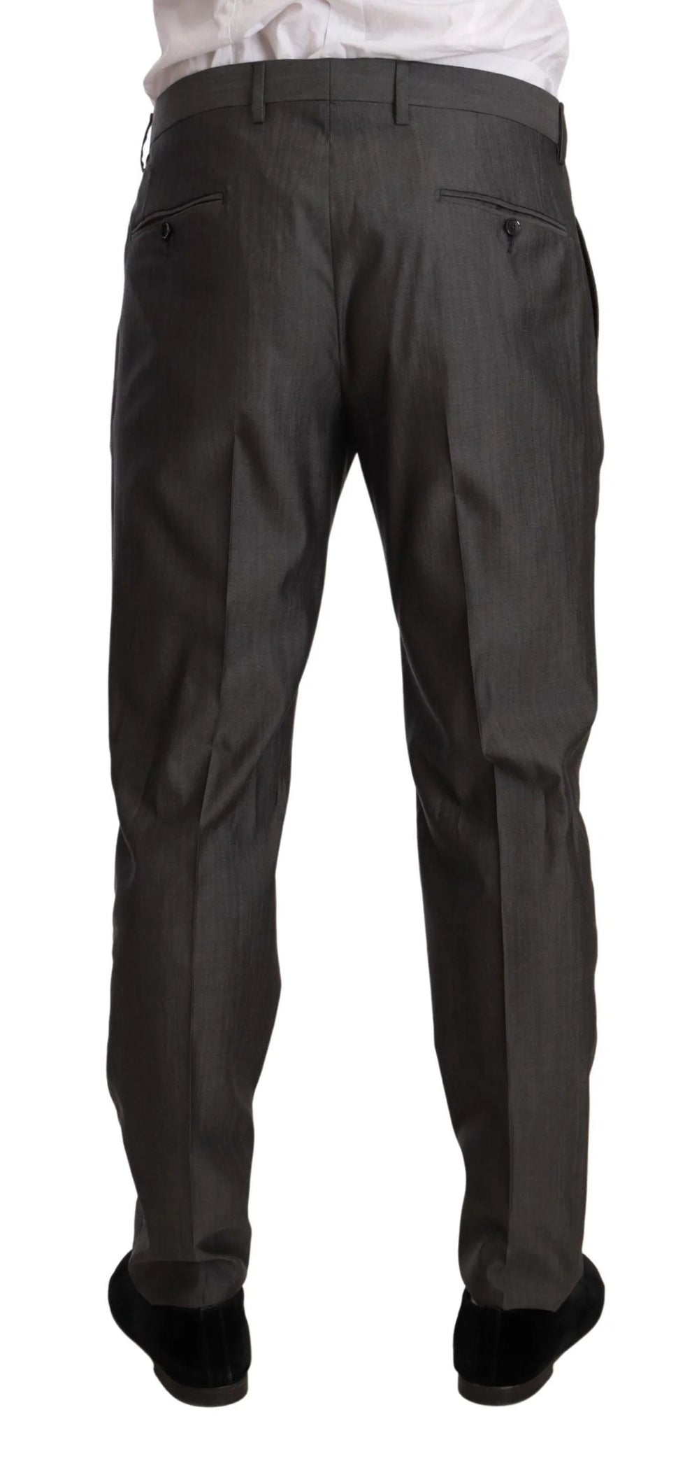 Dolce & Gabbana Gray Metallic MARTINI Slim Fit Set Suit - Pant Suits
