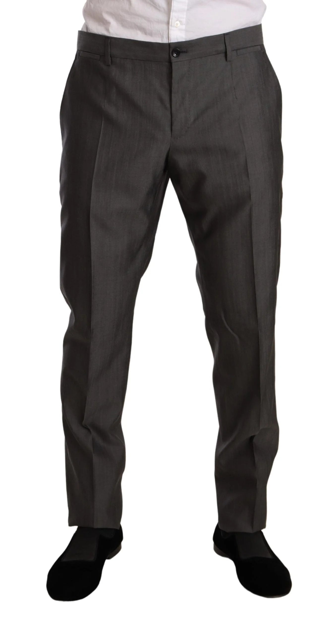 Dolce & Gabbana Gray Metallic MARTINI Slim Fit Set Suit - Pant Suits