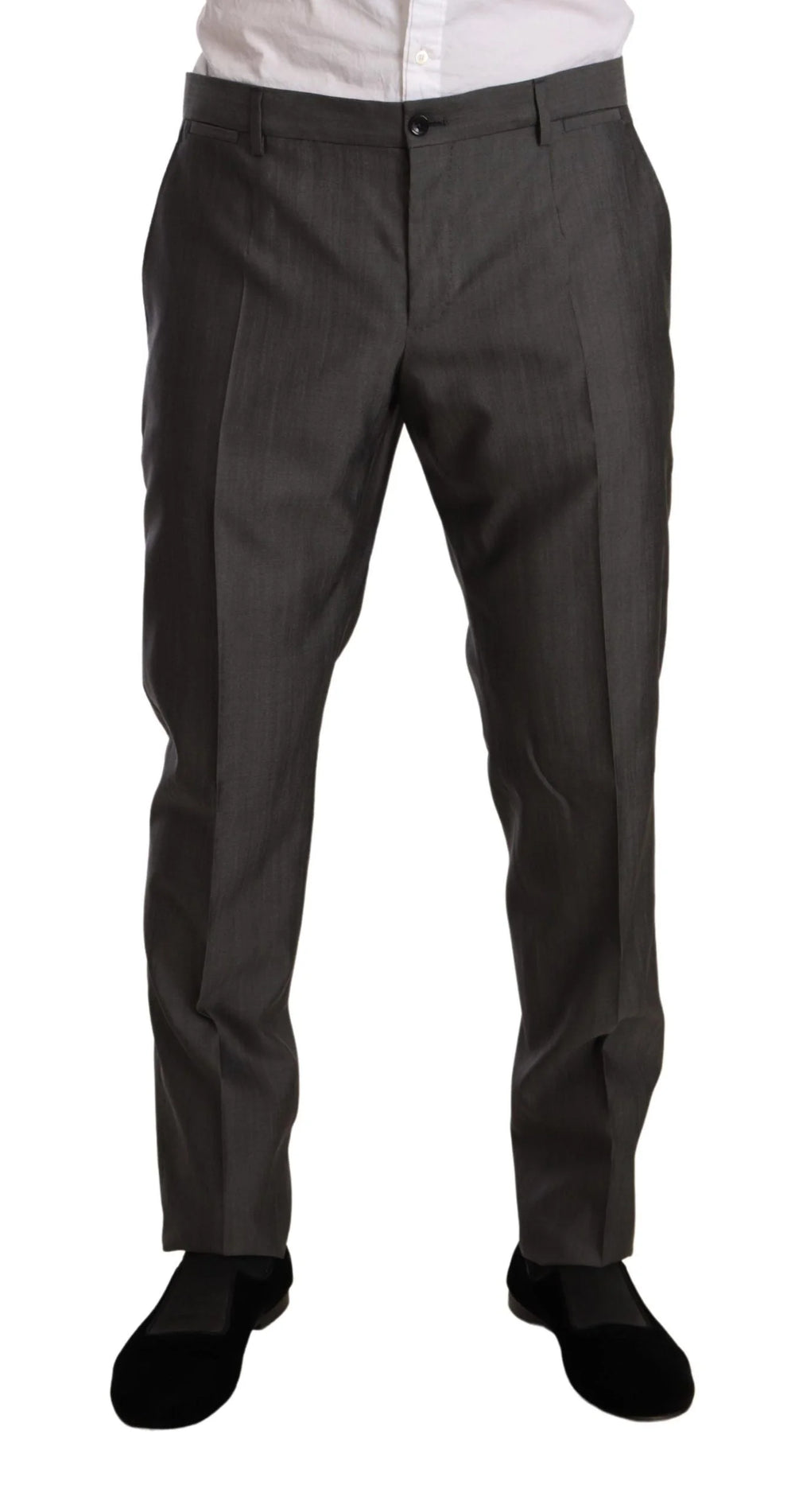 Dolce & Gabbana Gray Metallic MARTINI Slim Fit Set Suit - Pant Suits