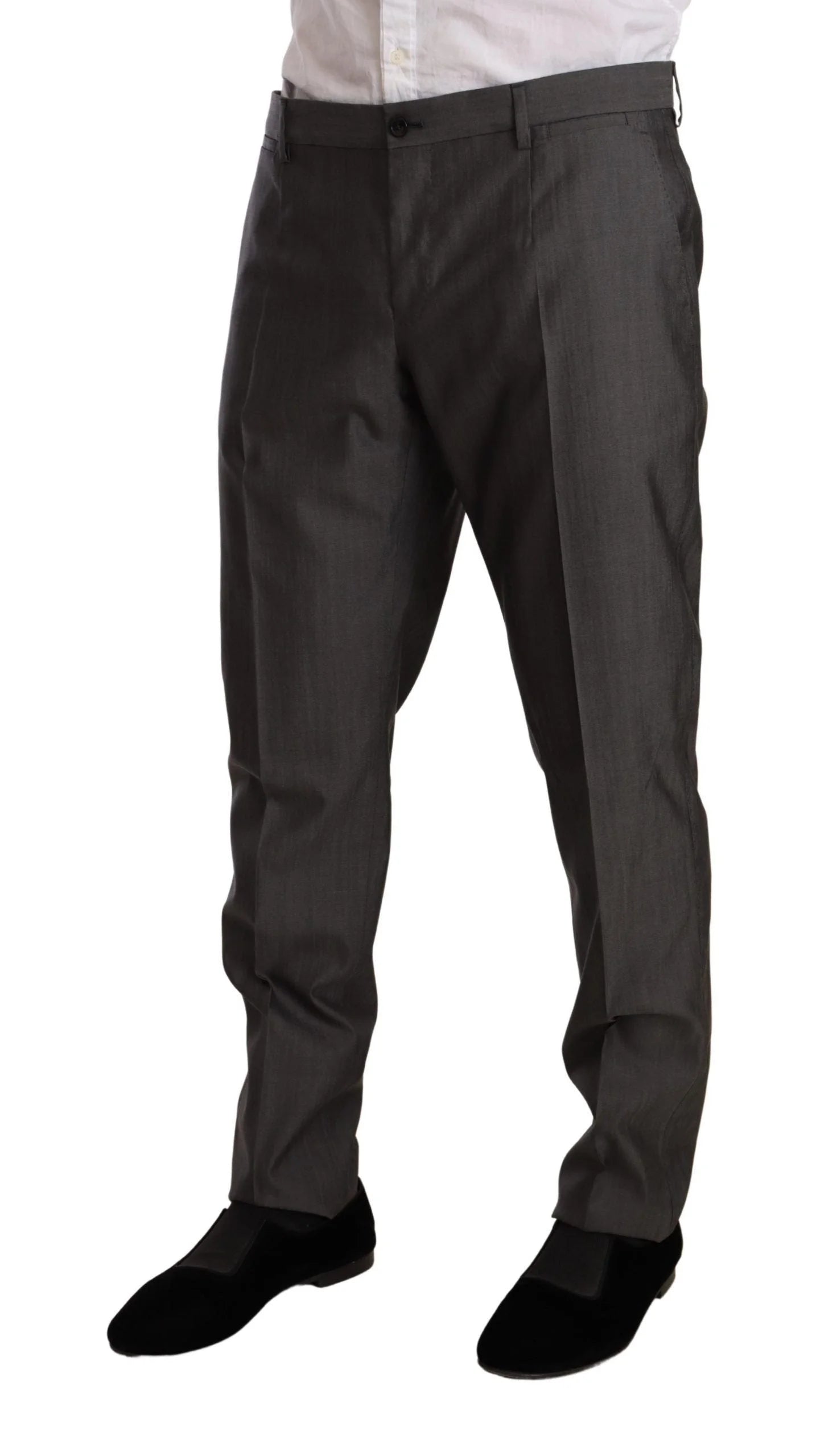 Dolce & Gabbana Gray Metallic MARTINI Slim Fit Set Suit - Pant Suits
