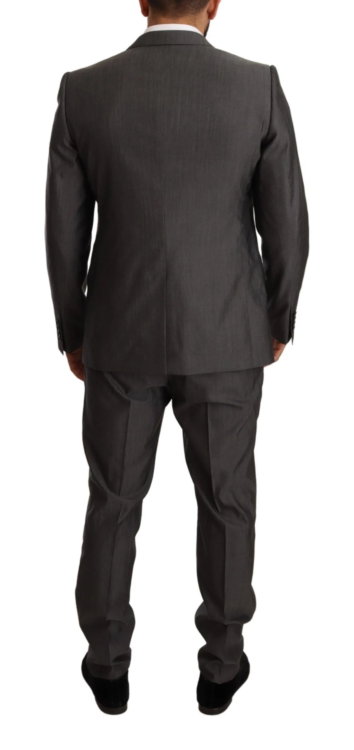 Dolce & Gabbana Gray Metallic MARTINI Slim Fit Set Suit - Pant Suits