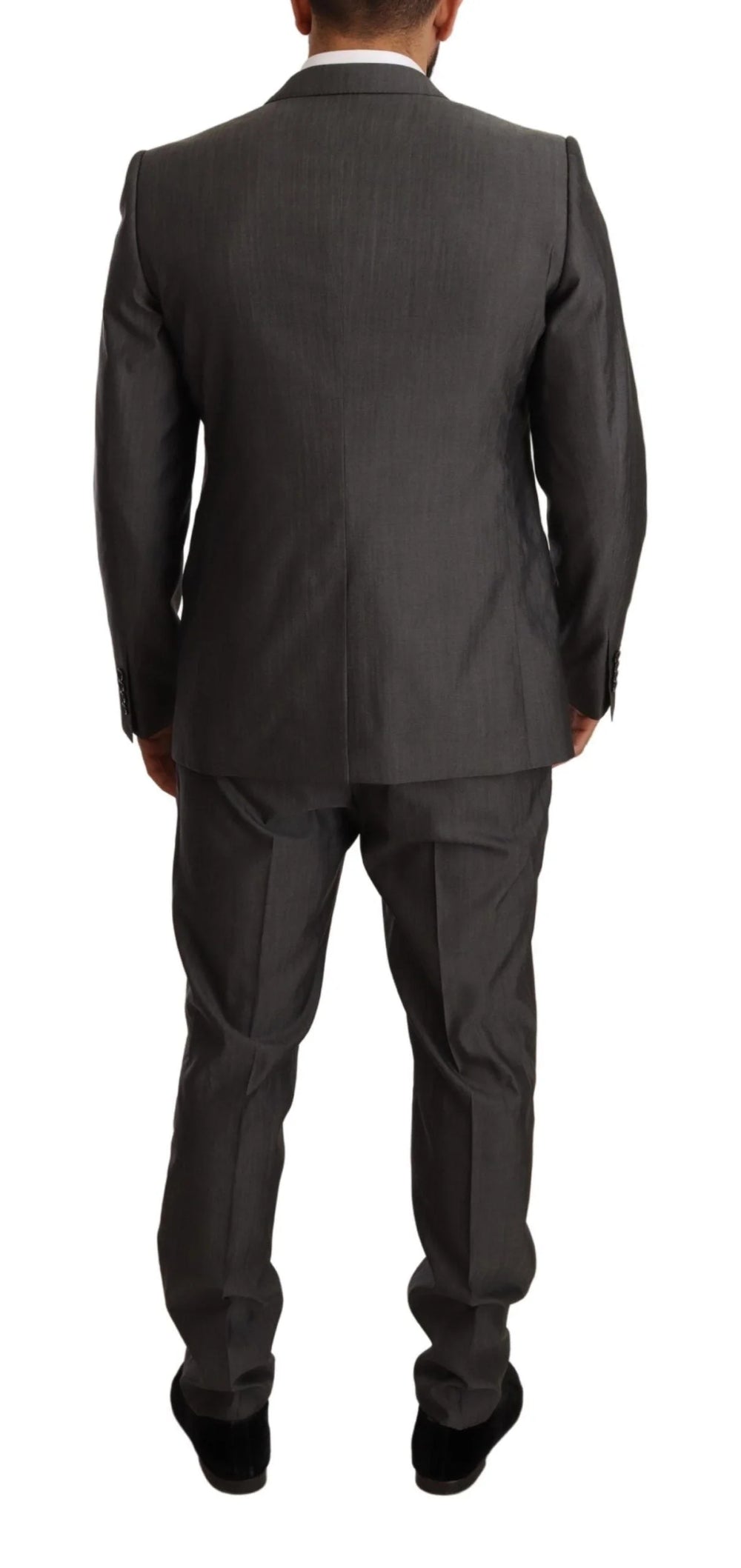 Dolce & Gabbana Gray Metallic MARTINI Slim Fit Set Suit - Pant Suits