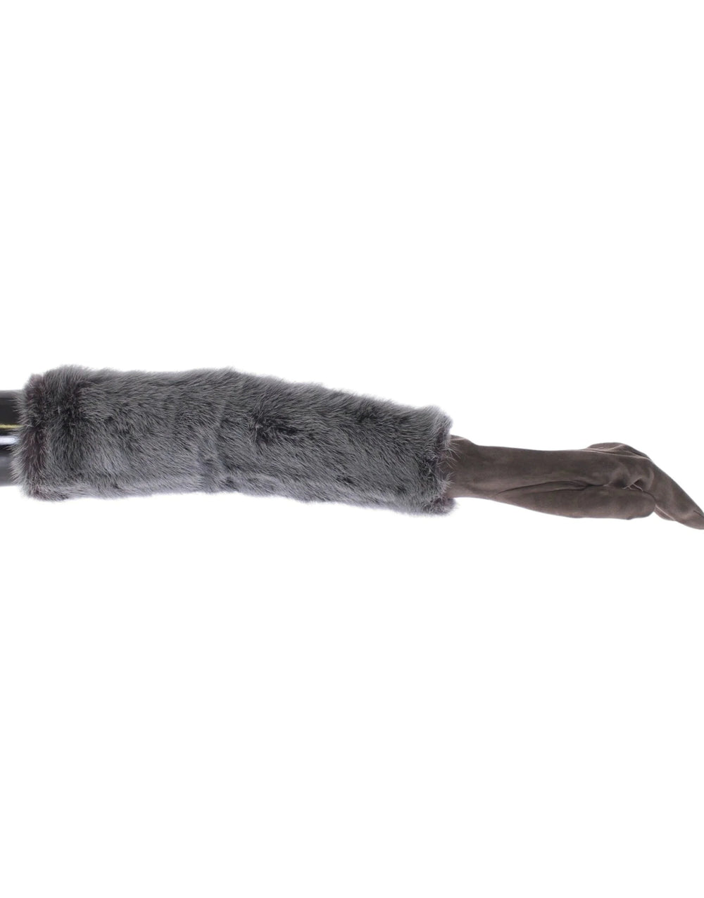 Dolce & Gabbana Gray Mink Fur Lambskin Suede Leather Gloves - 7.5 | M